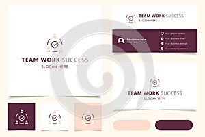 Team work success logo design with editable slogan. Branding book and business card template.