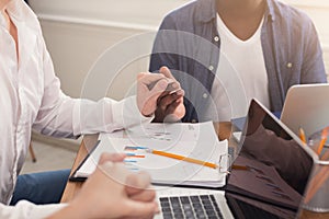 Teambuilding workshop with unrecognizable group