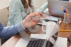 Teambuilding workshop with unrecognizable group