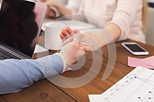 Teambuilding workshop with unrecognizable group