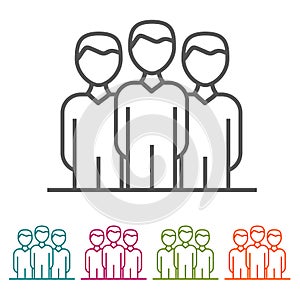 Teamleader Business People icons in thin line Style and flat Design.