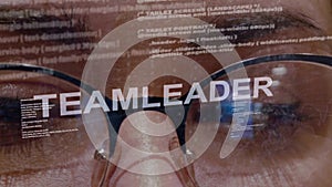 Teamleader text on female software developer