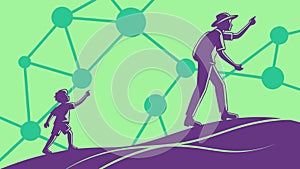 Teamwork Abstract Connecting People Social Network, vector design Generative AI