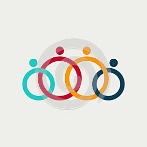 Teamwork abstract geometric icon