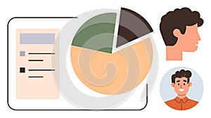 Teamwork Analysis with Pie Chart and User Profiles for Data Insights