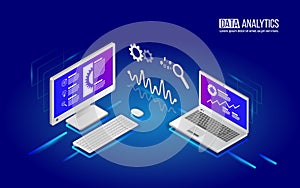Teamwork analytics information on computer and laptop