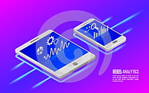 Teamwork analytics information on tablet and smartphone.