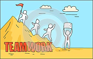 Teamwork Big Image Depicted on Vector Illustration