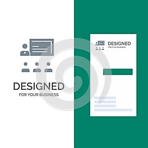Teamwork, Business, Human, Leadership, Management Grey Logo Design and Business Card Template