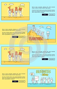 Teamwork and Business Idea Web Vector Illustration