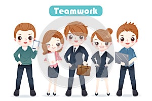 Teamwork of business people