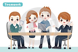 Teamwork of business people