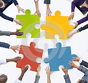 Teamwork Business Team Meeting Unity Jigsaw Puzzle Concept photo