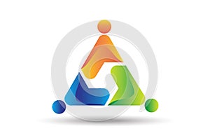 Teamwork business trial people icon logo