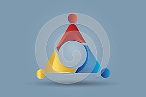 Teamwork business trial people icon logo