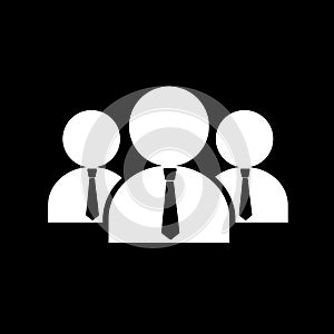 Teamwork, businessman for web icons and symbols on a black background