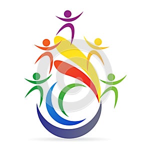 Teamwork challenge leadership winner support logo