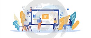 Teamwork And Collaboration In Digital Work Environment photo
