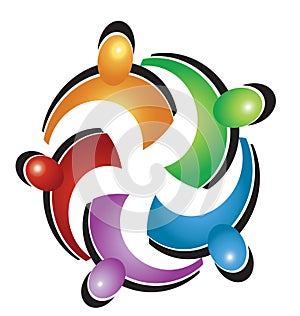 Teamwork colorful hug logo