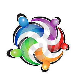 Teamwork colorful hug logo