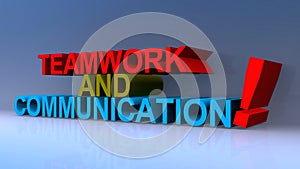 Teamwork and communication on blue
