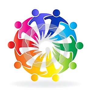 Teamwork community meeting people logo creative design icon template