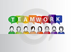 Teamwork concept as illustration of group of people working together