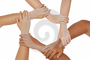 Teamwork concept,Business team joining hands holding together