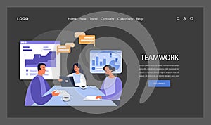 Teamwork concept. Flat vector illustration.