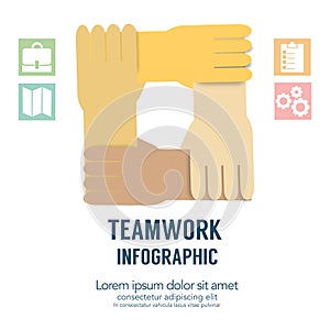 Teamwork concept infographic