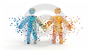 Teamwork concept. Multicolored 3d people on white background