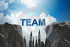 The teamwork concept with team bridge 3d rendering