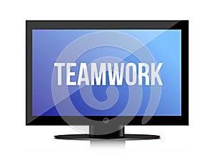 Teamwork copy on a flatscreen photo