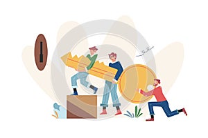 Teamwork creative concept idea key to success