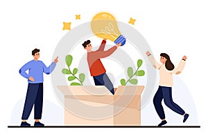 Teamwork Creativity Think Outside The Box Concept