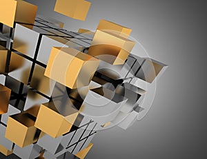 Teamwork cubes concept.3d illustration