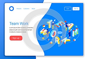 Teamwork design concept