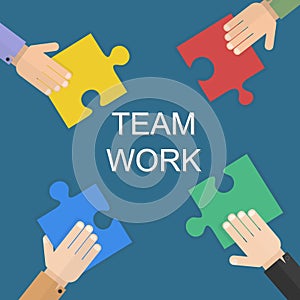 Teamwork design over white background, vector illustration.