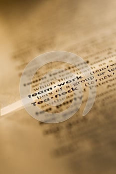 Teamwork in dictionary