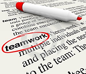 Teamwork Dictionary Definition Word Circled