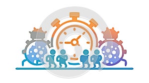 Teamwork and Efficiency, Synchronized Efforts, vector design Generative AI