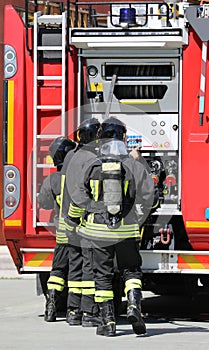 Teamwork of firefighters