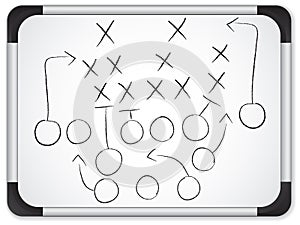 Teamwork Football Game Plan on Whiteboard