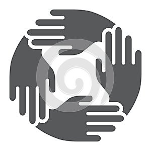 Teamwork glyph icon, business and team, partnership sign, vector graphics, a solid pattern on a white background, eps 10