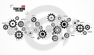 Teamwork graphic design. Gears wheels over white background