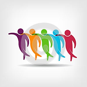 Teamwork. Group of friends Logo image