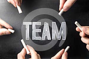 Teamwork and group work concept.