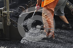 Teamwork, Group of workers on a road construction