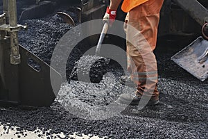 Teamwork, Group of workers on a road construction