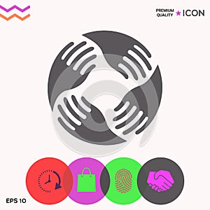 Teamwork Hands Logo. Human connection